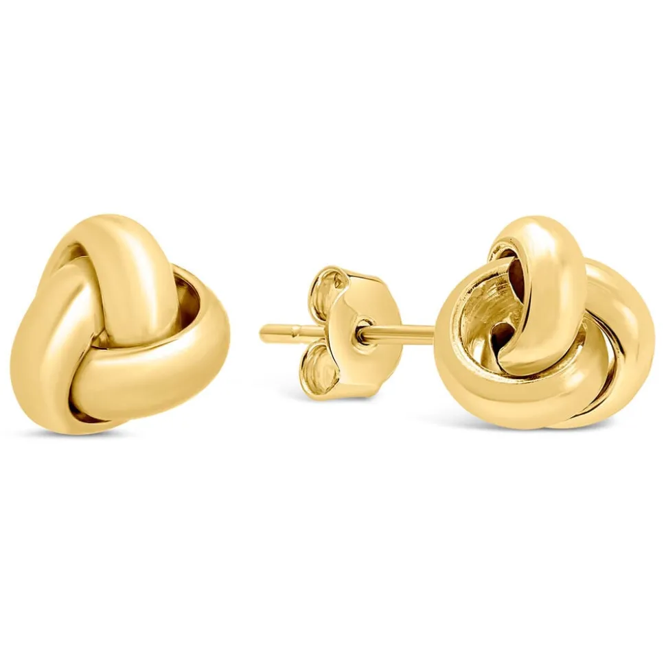 9ct Yellow Gold Three Strand Knot Stud Earrings