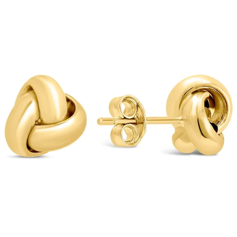 9ct Yellow Gold Three Strand Knot Stud Earrings