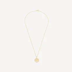 9ct Yellow Gold Tree Of Life in Cubic Zirconia Circle Pendant