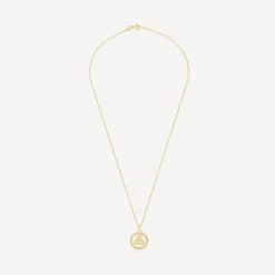 9ct Yellow Gold Trinity Knot in Cubic Zirconia Circle Pendant