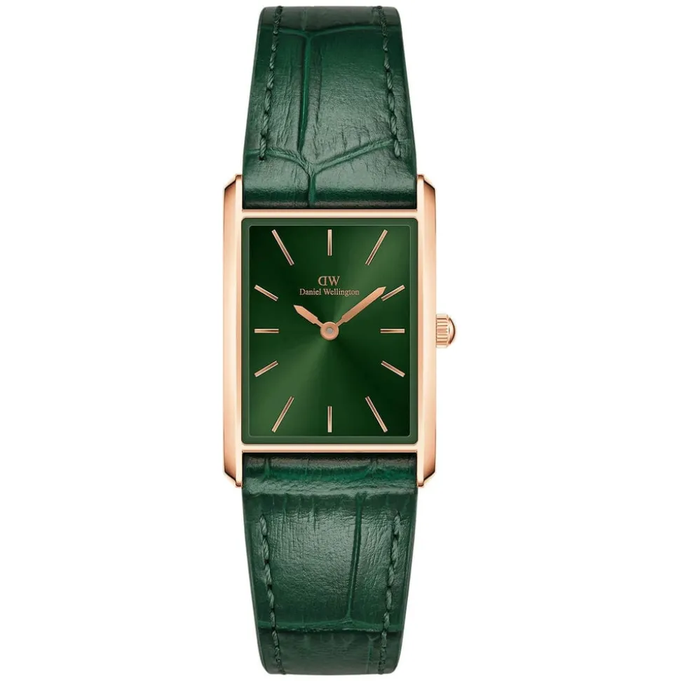 Daniel Wellington Bound 32x22mm Emerald Dial Green Crocodile Leather Strap Watch