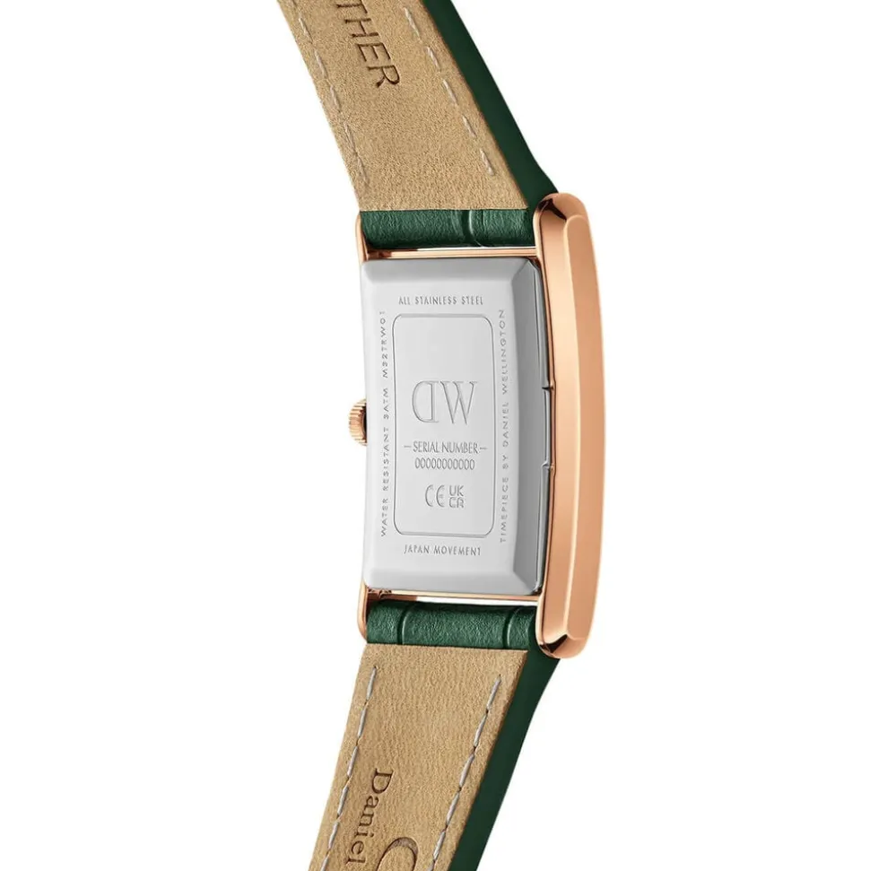Daniel Wellington Bound 32x22mm Emerald Dial Green Crocodile Leather Strap Watch