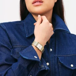 Daniel Wellington Bound 32x22mm White Dial 9-Link Gold PVD Bracelet Watch