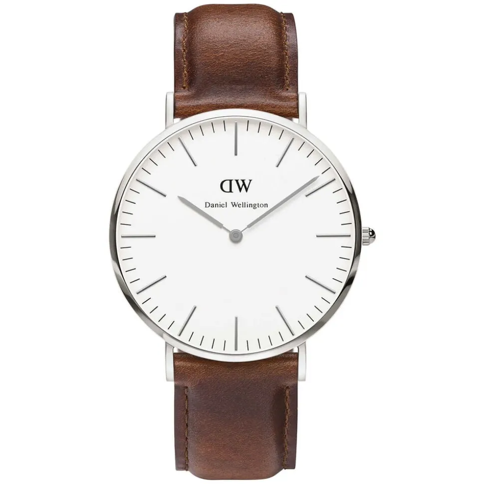 Daniel Wellington Classic St Mawes men's stainless steel and brown leather strap watch