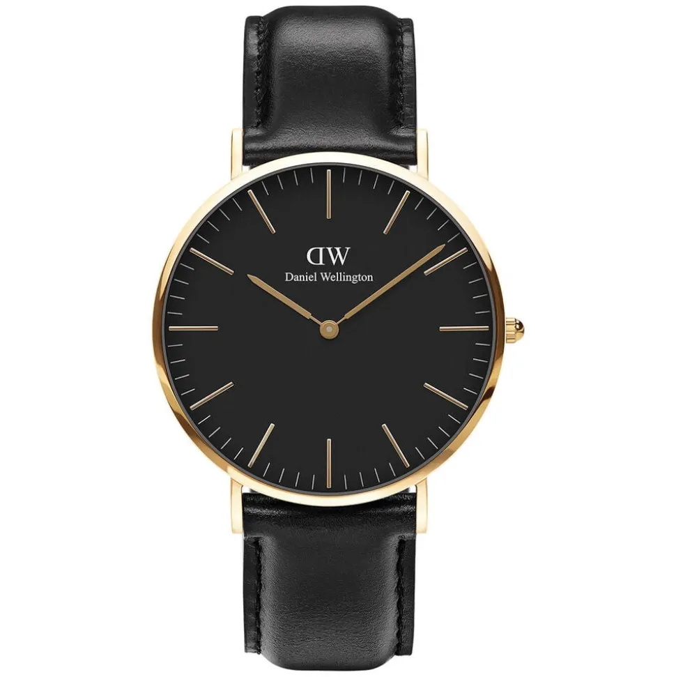 Daniel Wellington Classic Sheffield 40mm Black Dial & Leather Strap Watch
