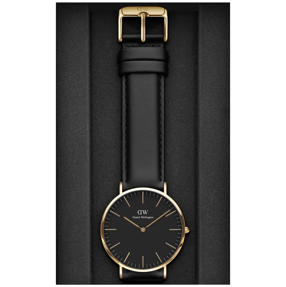Daniel Wellington Classic Sheffield 40mm Black Dial & Leather Strap Watch