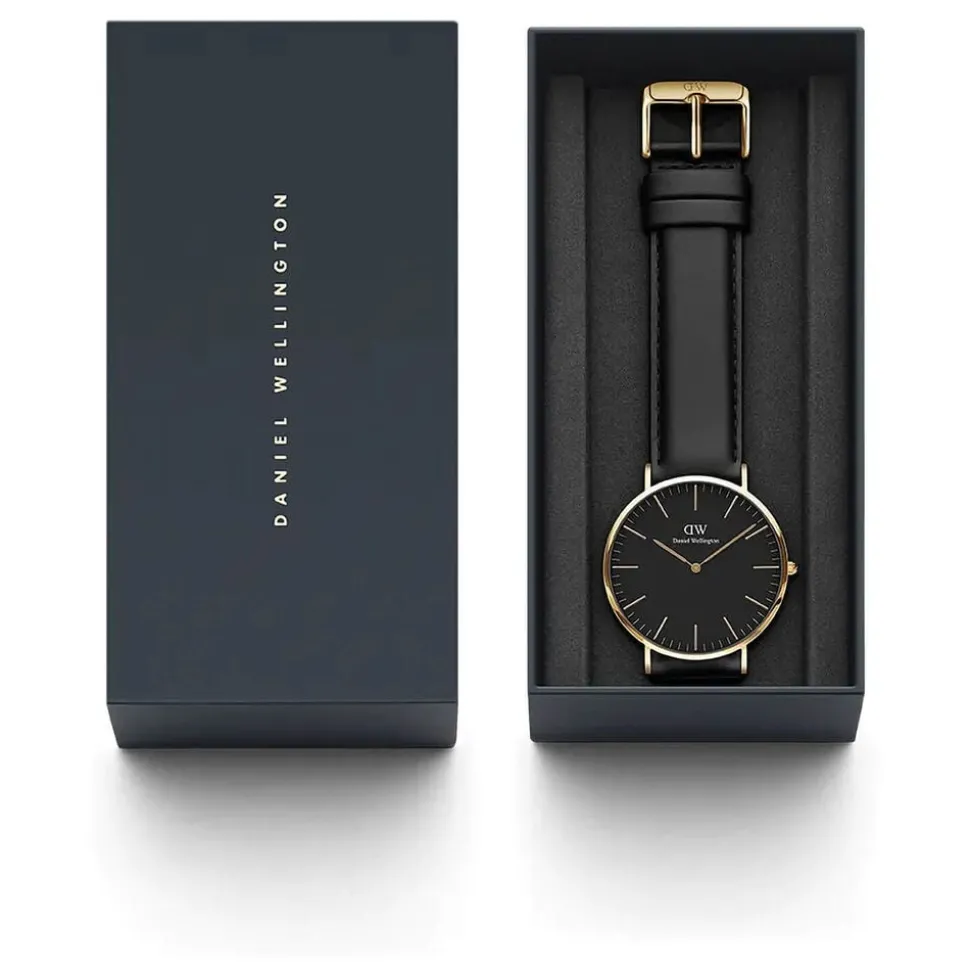 Daniel Wellington Classic Sheffield 40mm Black Dial & Leather Strap Watch