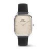 Daniel Wellington Marlon Sheffield Linen Silver 32x36.3mm Dial Leather Strap Watch