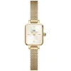 Daniel Wellington Micro 15,5x18mm Beige Dial Yellow Gold Mesh Bracelet Watch