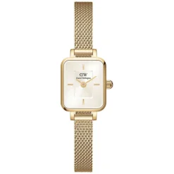 Daniel Wellington Micro 15,5x18mm Beige Dial Yellow Gold Mesh Bracelet Watch