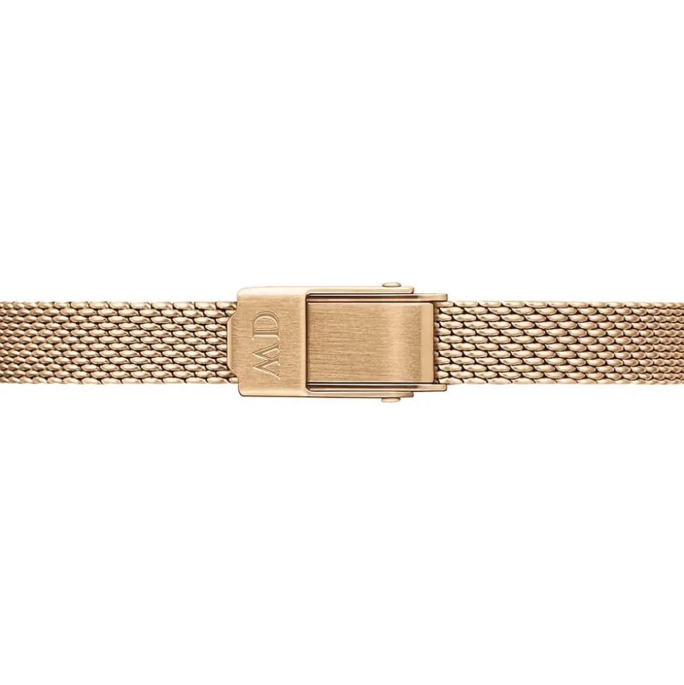 Daniel Wellington Micro 15,5x18mm Black Dial Rose Gold Mesh Bracelet Watch