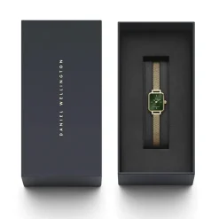 Daniel Wellington Micro 15,5x18mm Green Dial Yellow Gold Mesh Bracelet Watch