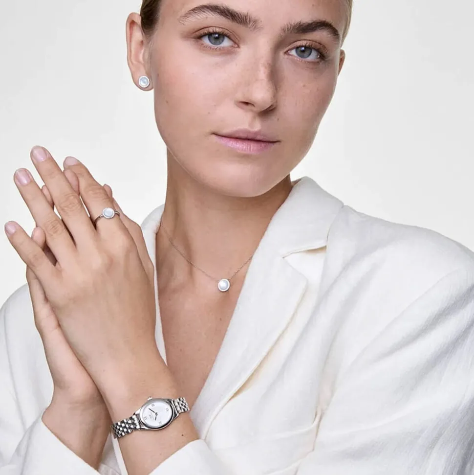Daniel Wellington Ophelia Mini Silver 22x25.5mm White Dial Steel Bracelet Watch