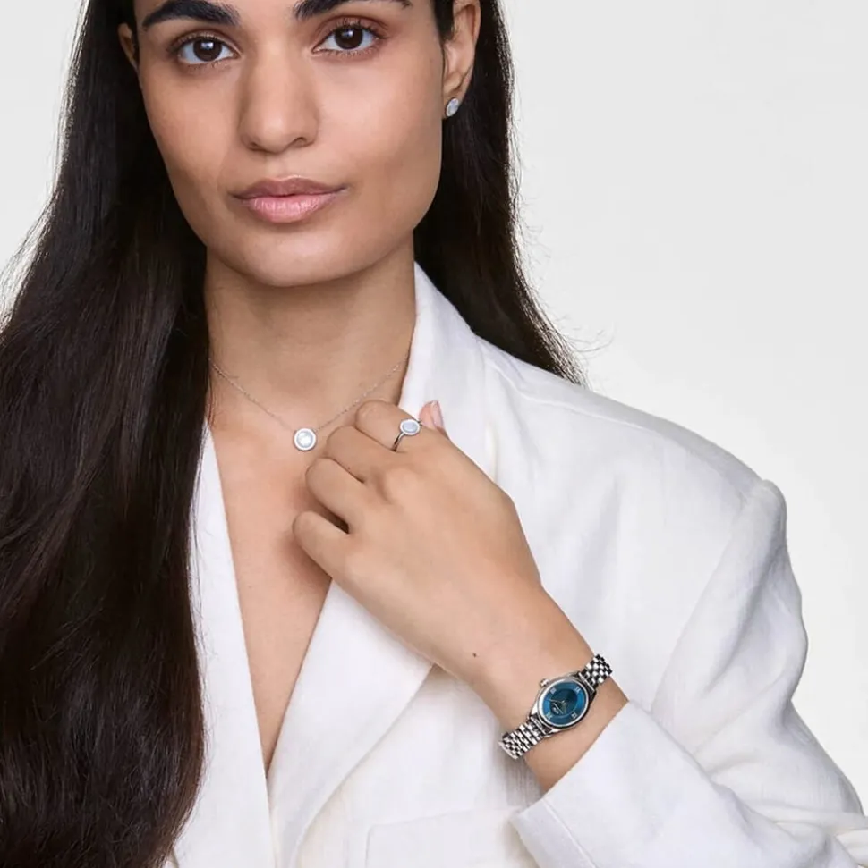 Daniel Wellington Ophelia Mini Arctic Silver 22x25.5mm Blue Dial Steel Bracelet Watch