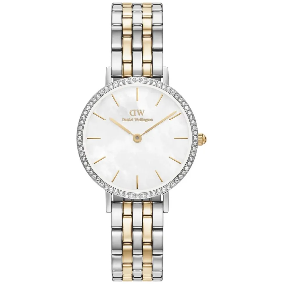Daniel Wellington Petite Lumine 28mm Mother of Pearl Dial Two Tone Bracelet Watch