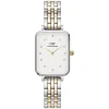 Daniel Wellington Quadro Lumine 20x26mm Eggshell White Dial Two-Tone Steel Bracelet Watch
