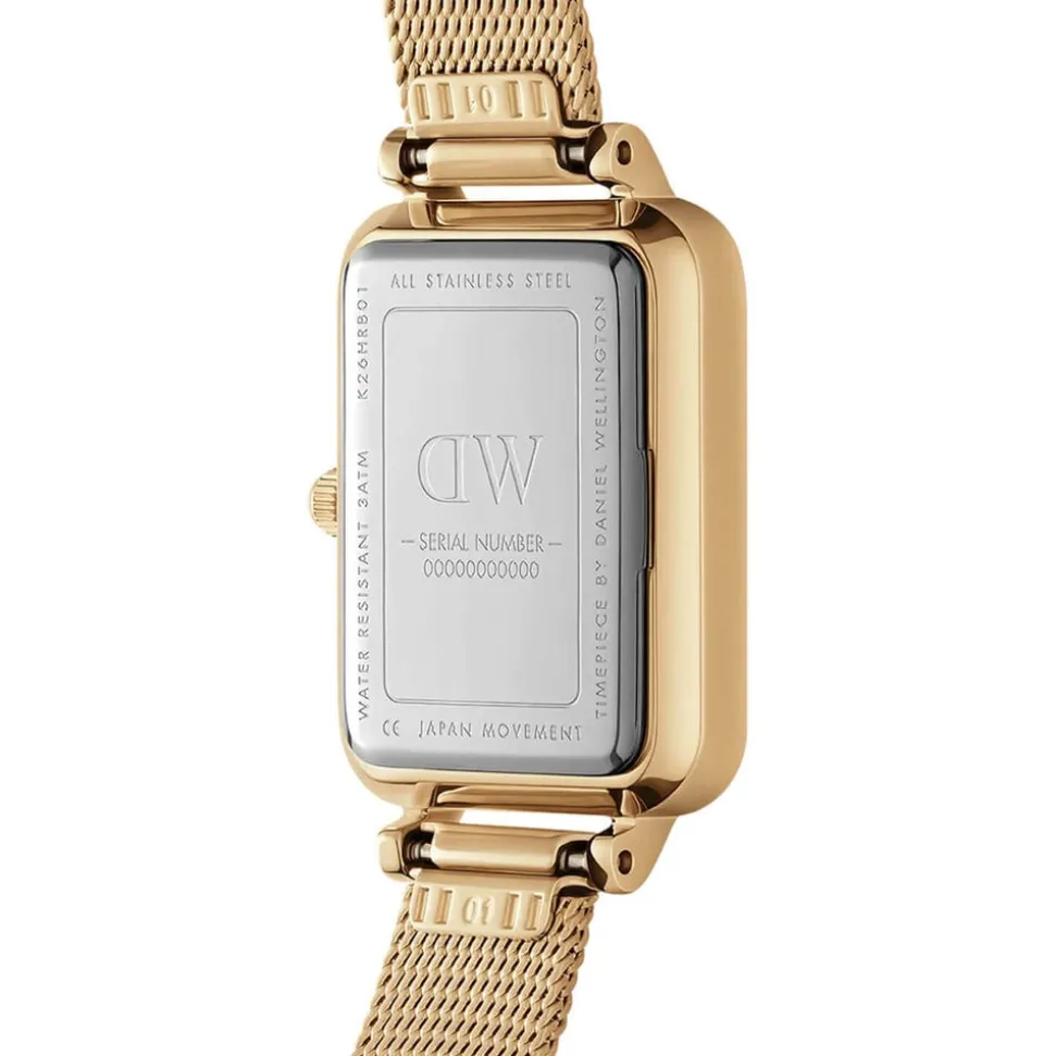 Daniel Wellington Quadro 20x26mm Mother of Pearl Dial Yellow Gold Bracelet Watch