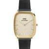 Daniel Wellington Vintage Sheffield Gold 32x36.3mm Dial Black Leather Strap Watch