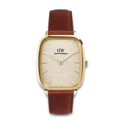 Daniel Wellington Vintage St Mawes Gold 32x36.3mm Dial Brown Leather Strap Watch