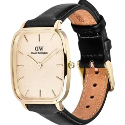 Daniel Wellington Vintage Sheffield Gold 32x36.3mm Dial Black Leather Strap Watch