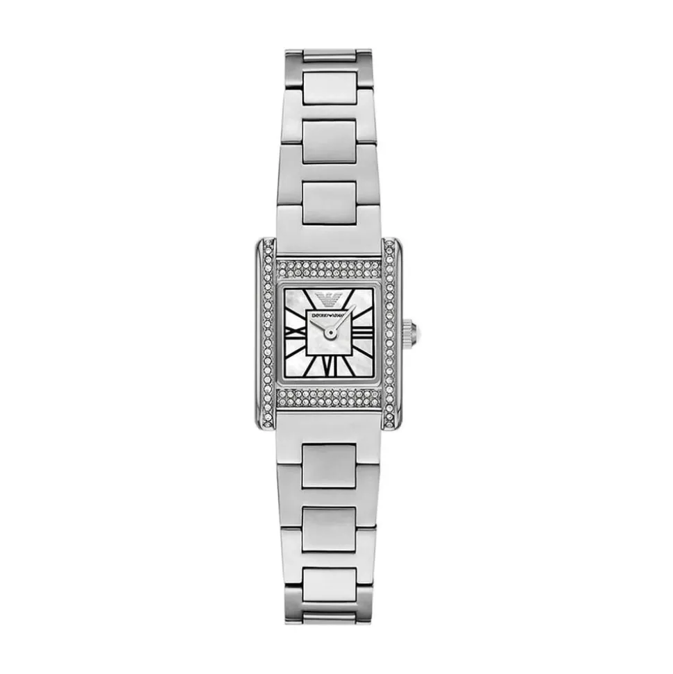 Emporio Armani 20 x 26mm Mother of Pearl Dial Stainless Steel Bracelet Watch