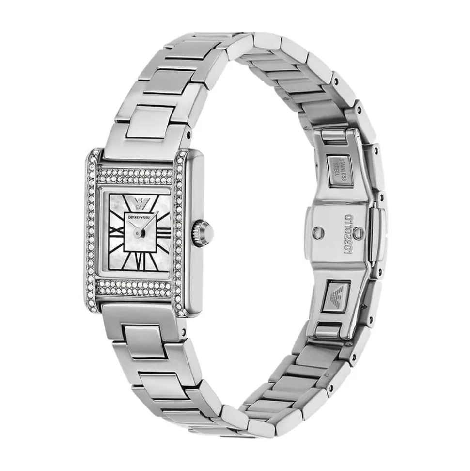 Emporio Armani 20 x 26mm Mother of Pearl Dial Stainless Steel Bracelet Watch