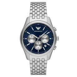 Emporio Armani Antonio Chronograph 41mm Blue Dial Stainless Steel Bracelet Watch