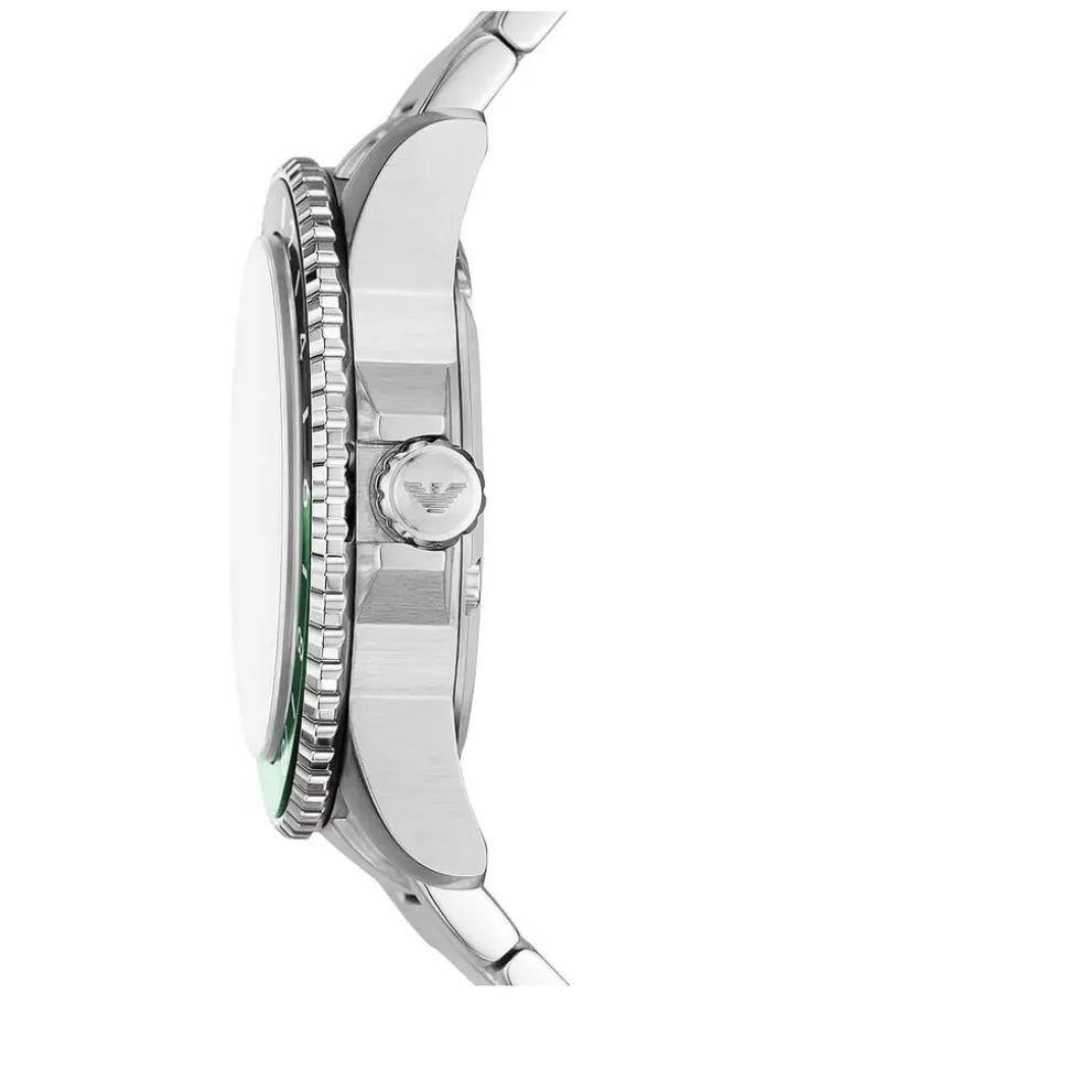 Emporio Armani Diver 42mm Black Dial Steel Bracelet Watch