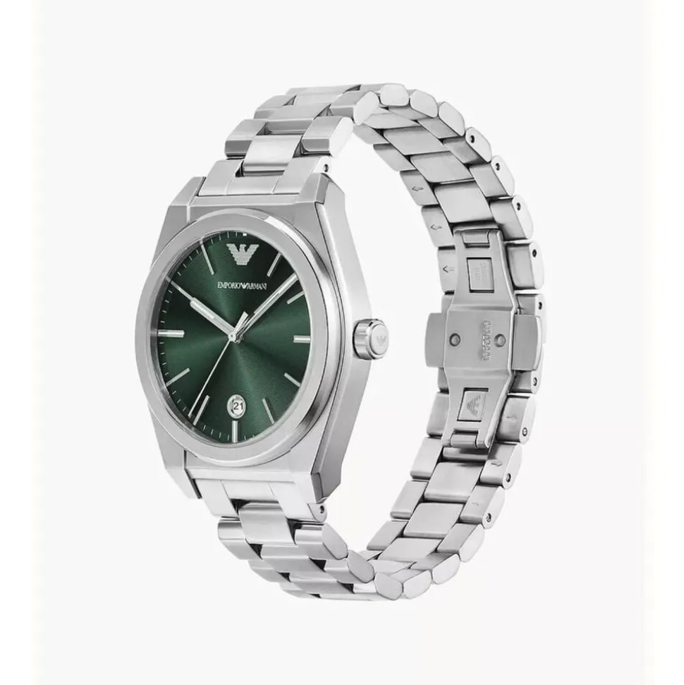 Emporio Armani Federico 41mm Green Dial Stainless Steel Bracelet Watch