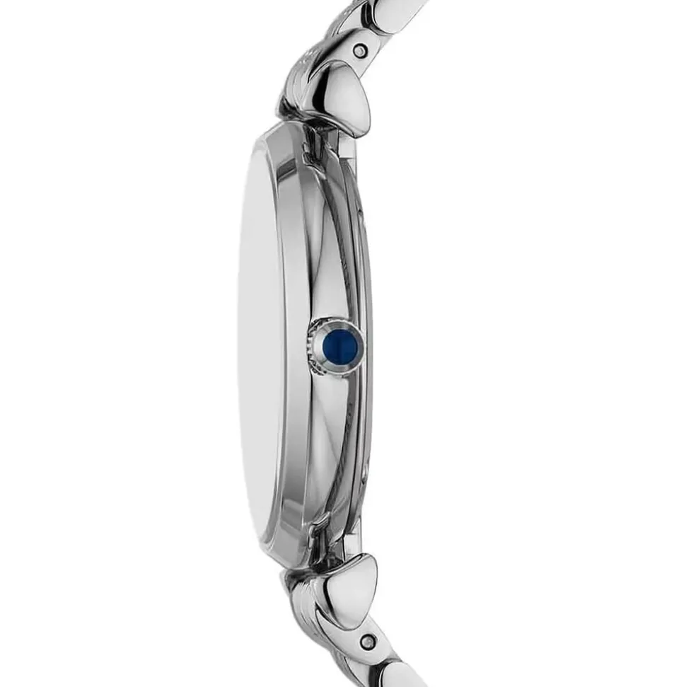 Emporio Armani Gianni T-Bar 32mm Blue Cubic Zirconia Set Dial Steel Bracelet Watch