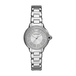 Emporio Armani Mia 32mm Silver Cubic Zirconia Set Dial & Bezel Steel Bracelet Watch