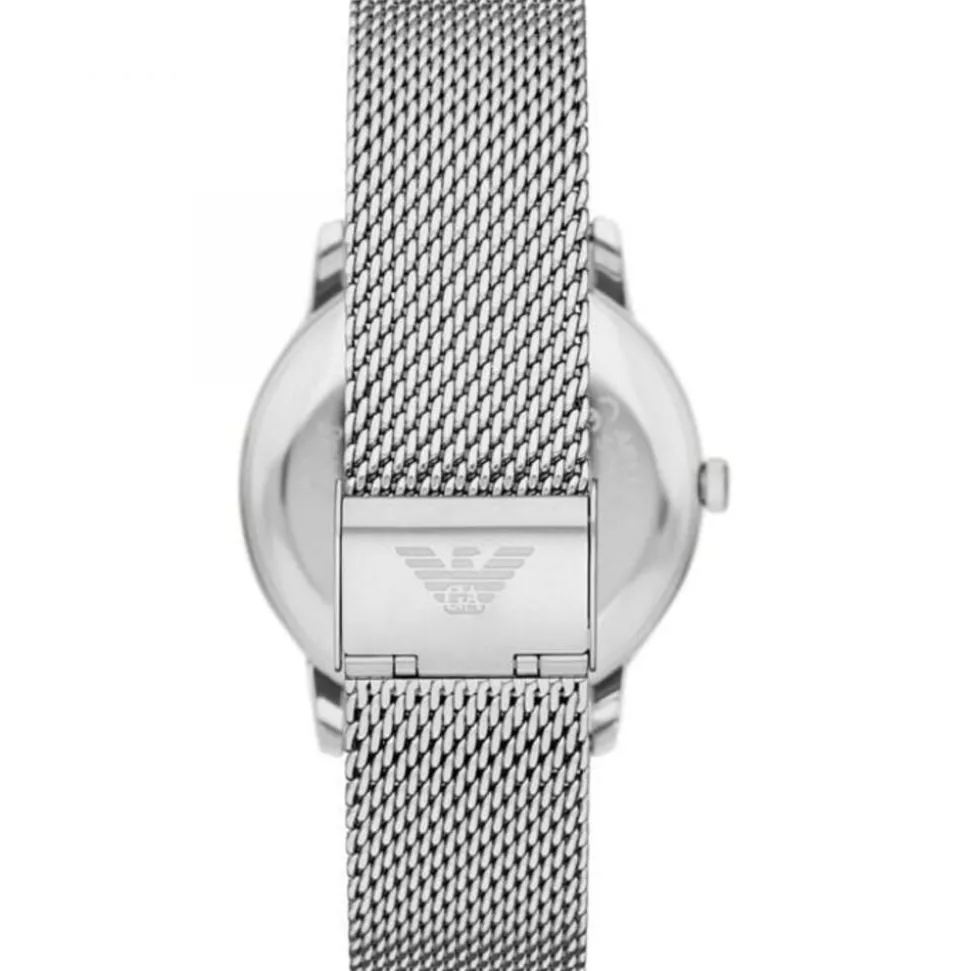 Emporio Armani Minimalist 42mm Blue Dial Mesh Steel Bracelet Watch