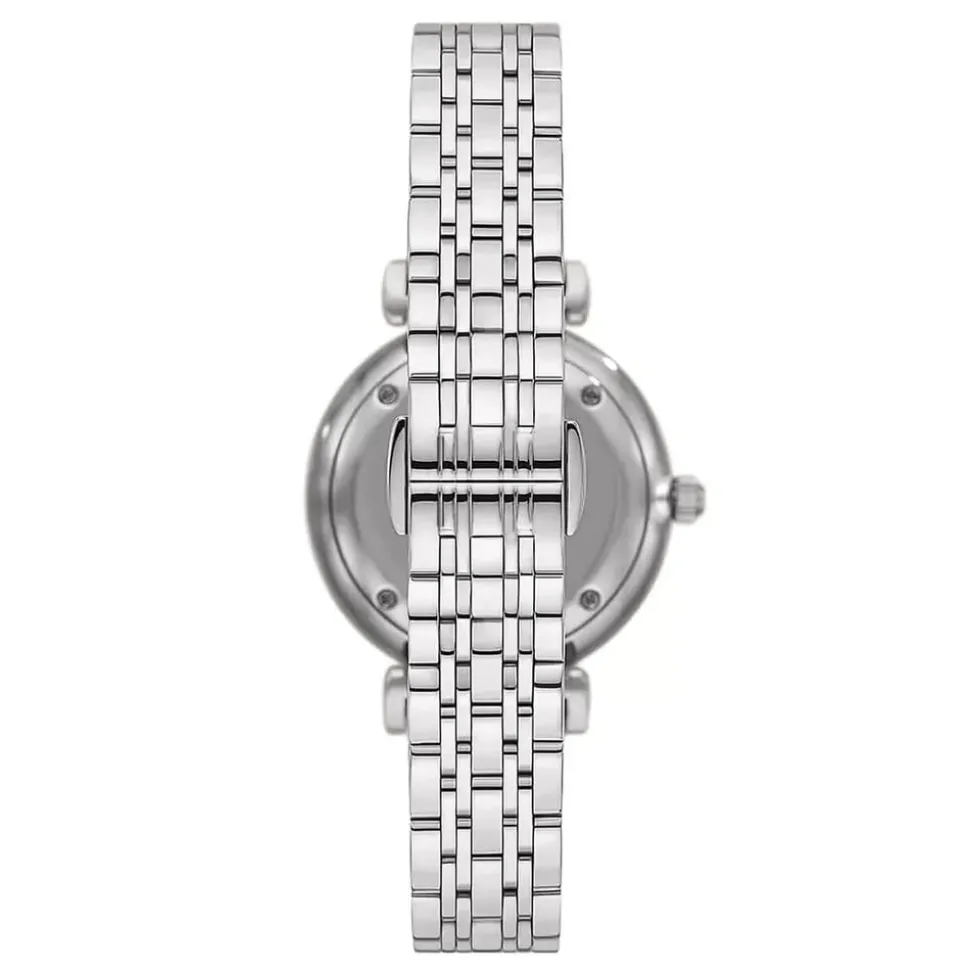Emporio Armani 32mm Blue Dial Rose Gold Hands Steel Bracelet Watch