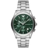Emporio Armani Paolo 42mm Green Chronograph Dial Bracelet Watch