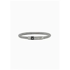 Emporio Armani Stainless Steel Black Rubber Inlay Bracelet