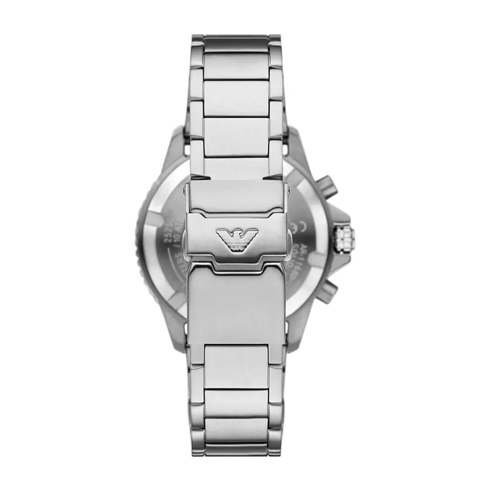 Emporio Armani World Explorer 43.5mm Blue Chronograph Dial Steel Bracelet Watch
