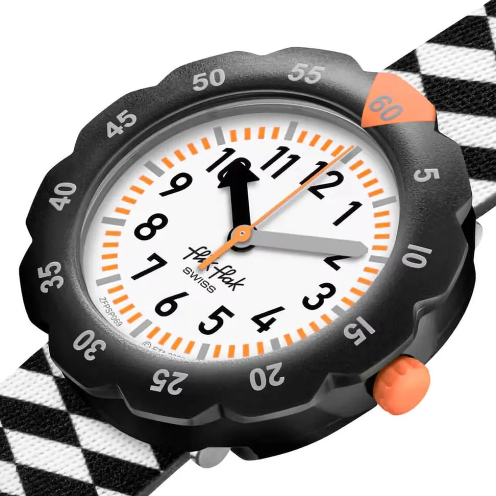 FLIK FLAK Race Flag 31.85mm Quartz Kids Watch