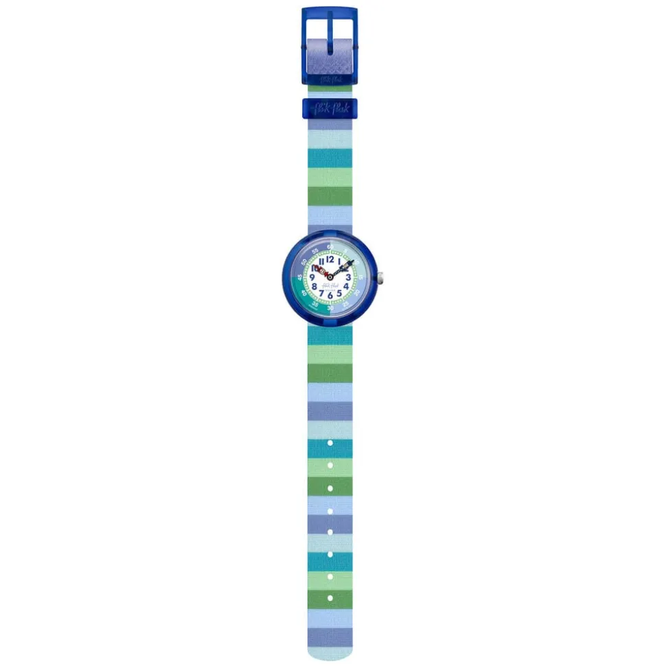 FLIK FLAK Stripy Green 31.85mm Quartz Kids Watch