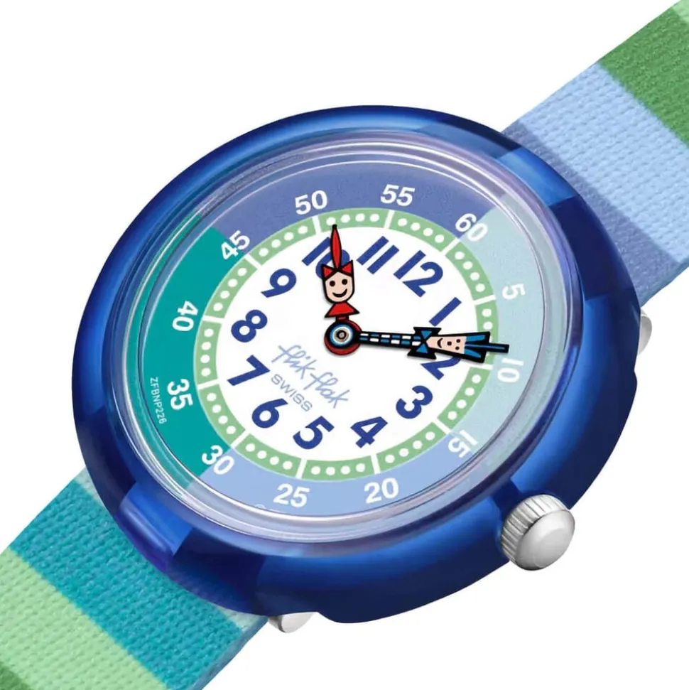 FLIK FLAK Stripy Green 31.85mm Quartz Kids Watch