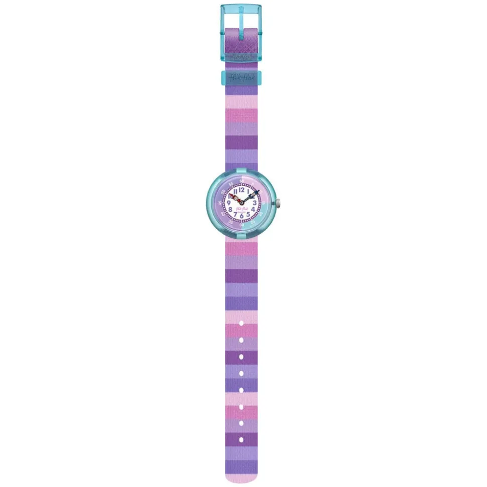 FLIK FLAK Stripy Purple 31.85mm Quartz Kids Watch