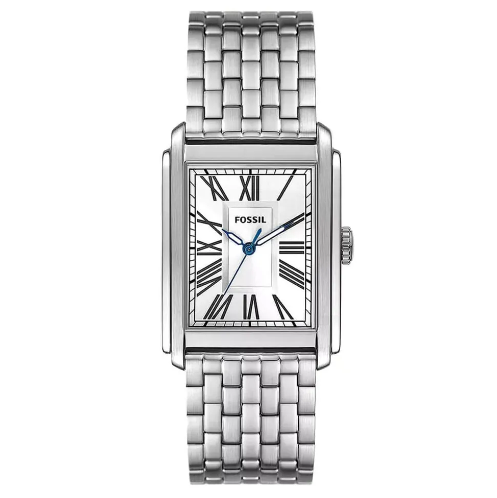 Fossil Carraway 32mm Silver Dial Steel Case Bracelet Watch
