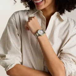 Fossil Gilmore 38mm Silver Dial Two Tone Stainless Steel Bracelet Watch