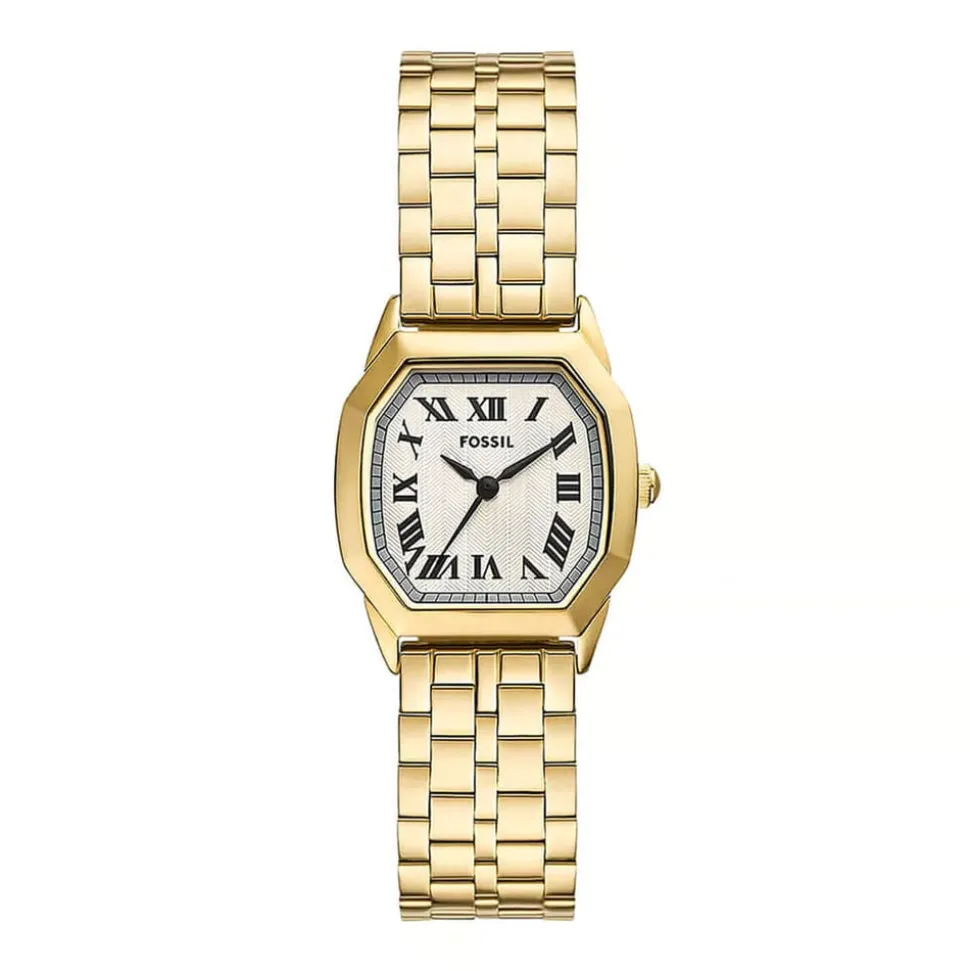 Fossil Harlow 27mm Cream Dial Gold Tone Stainless Steel Bracelet Watch