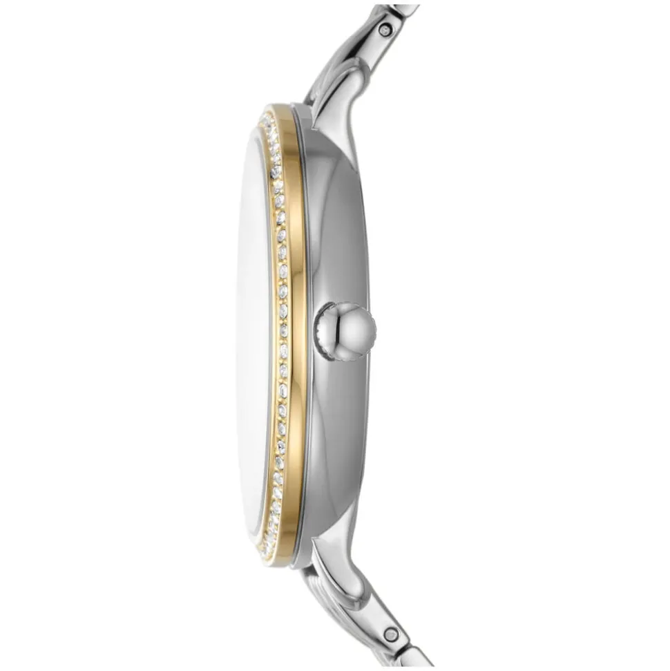 Fossil Jacqueline 36mm Sun Moon White Dial Two Tone Bracelet Watch