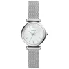 Fossil Mini Carlie Mother of Pearl Dial Stainless Steel Mesh Bracelet Watch