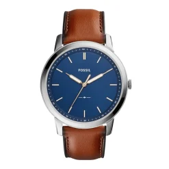 Fossil Minimalist Brown Strap Mens Watch