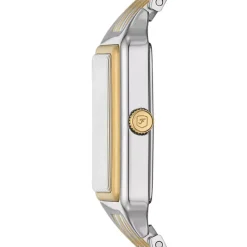 Fossil Raquel 23mm Rectangular Silver Dial Two-Tone Case & Bracelet Watch