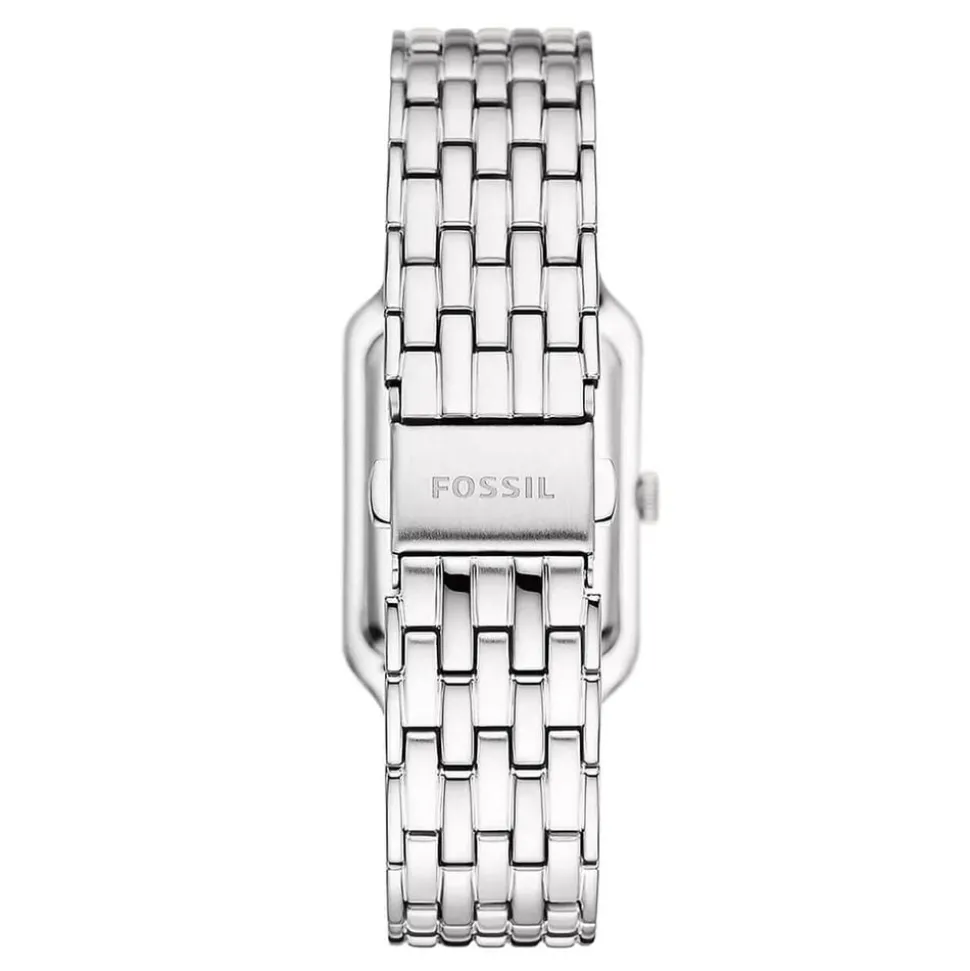 Fossil Raquel 26mm Rectangular Pearlised Dial Steel Case & Bracelet Watch