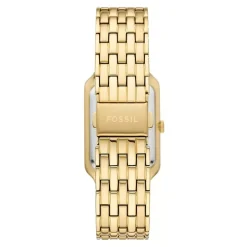 Fossil Raquel 26mm Rectangular Pearlised Dial Yellow Gold IP Case & Bracelet Watch