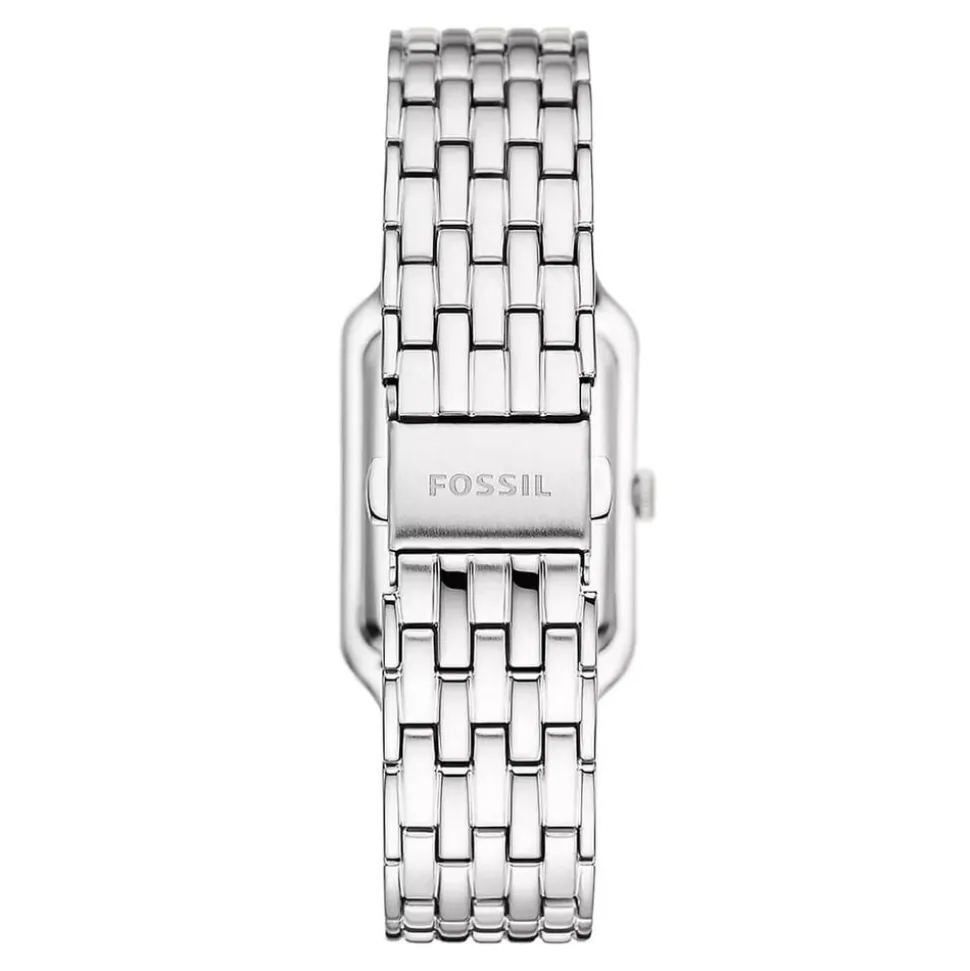 Fossil Raquel 26mm Rectangular Pearlised Dial Steel Case & Bracelet Watch